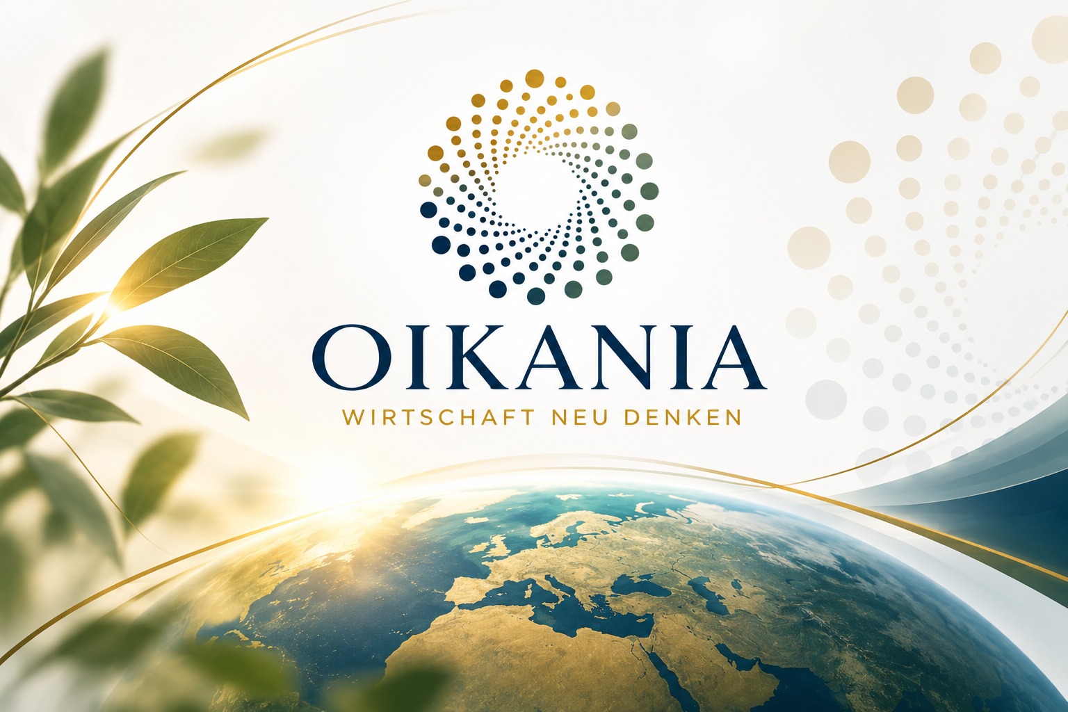 OIKANIA – Wirtschaft neu denken: Punktspirale über der Erde